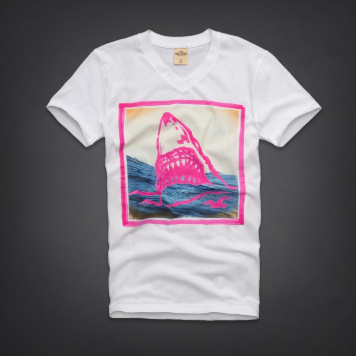 Hollister Hombres cuello en V Corto Remera HCO4077